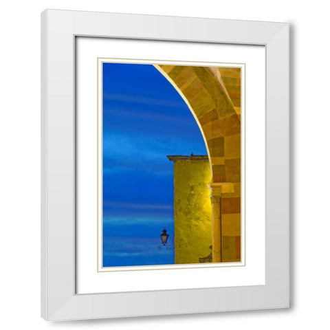 Mexico, Evening sky and light on church archway White Modern Wood Framed Art Print with Double Matting by Rotenberg, Nancy