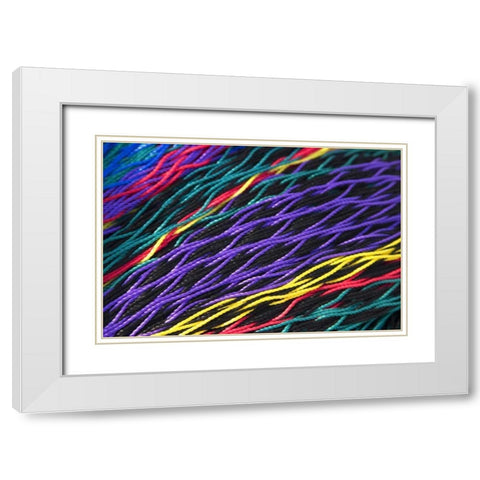 Mexico, Puerto Vallarta Patterns in fishing nets White Modern Wood Framed Art Print with Double Matting by Ross, Nancy ,  Steve