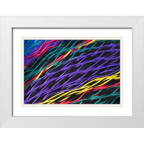 Mexico, Puerto Vallarta Patterns in fishing nets White Modern Wood Framed Art Print with Double Matting by Ross, Nancy ,  Steve