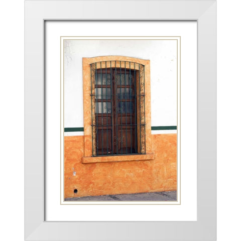 Mexico, Cabo San Lucas Detail of wooden window White Modern Wood Framed Art Print with Double Matting by Ross, Nancy ,  Steve