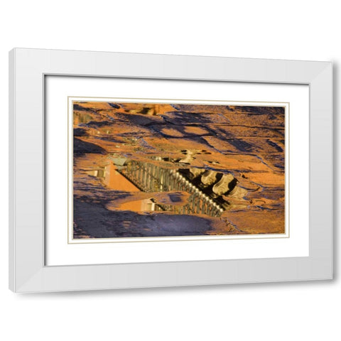 Mexico Cobblestone street with puddles of water White Modern Wood Framed Art Print with Double Matting by Rotenberg, Nancy