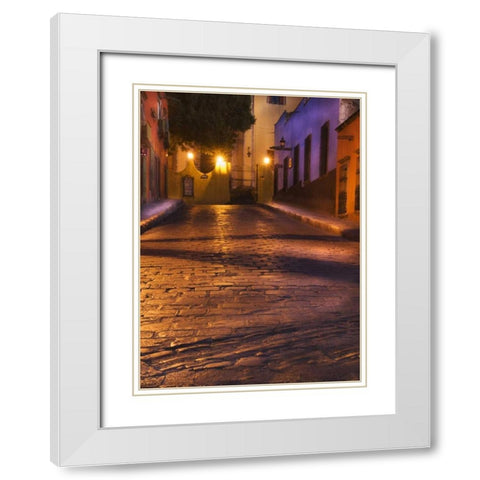 Mexico, San Miguel de Allende Street Lanterns White Modern Wood Framed Art Print with Double Matting by Rotenberg, Nancy