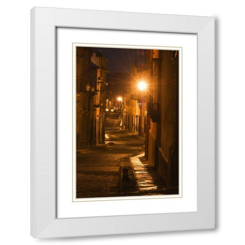 Mexico, San Miguel de Allende Street Lanterns White Modern Wood Framed Art Print with Double Matting by Rotenberg, Nancy