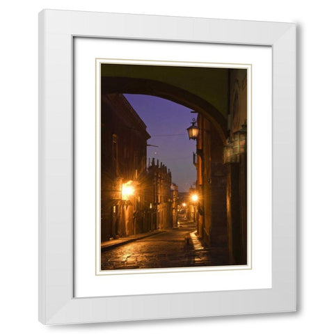 Mexico, San Miguel de Allende Street Lanterns White Modern Wood Framed Art Print with Double Matting by Rotenberg, Nancy