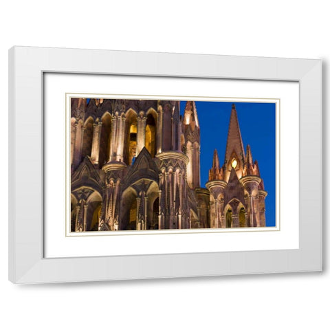 Mexico Evening at Church San Miguel Archangel White Modern Wood Framed Art Print with Double Matting by Young, Bill
