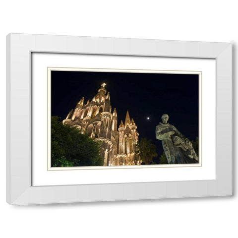 Mexico La Parroquia, Church San Miguel Archangel White Modern Wood Framed Art Print with Double Matting by Young, Bill