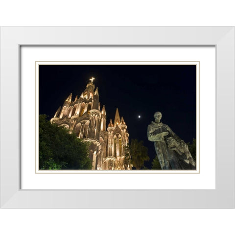 Mexico La Parroquia, Church San Miguel Archangel White Modern Wood Framed Art Print with Double Matting by Young, Bill