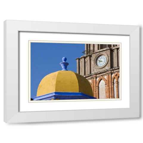 Mexico Yellow dome of Church of San Rafael White Modern Wood Framed Art Print with Double Matting by Young, Bill