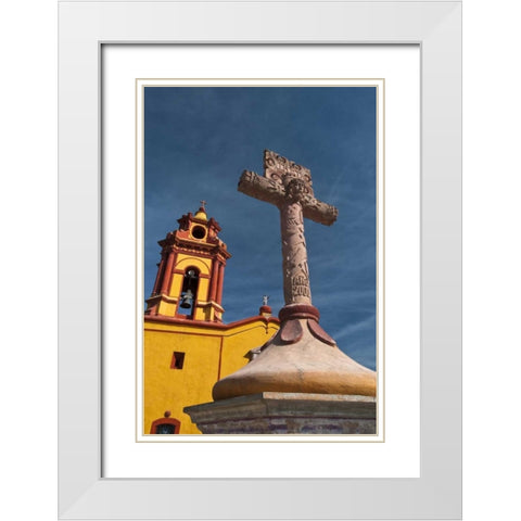 Mexico, Bernal Iglesia de San Sebastian church White Modern Wood Framed Art Print with Double Matting by Rotenberg, Nancy