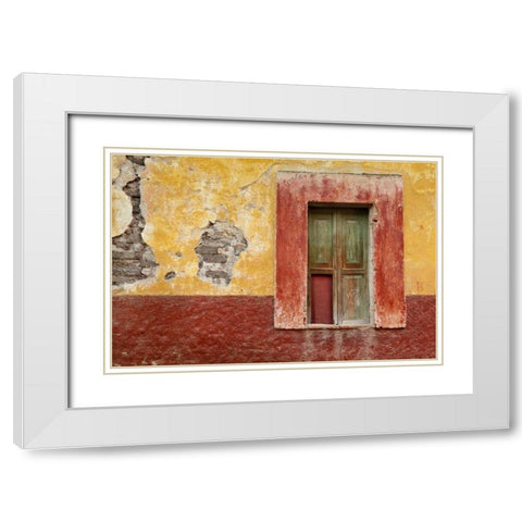 Mexico Window in colorful wall White Modern Wood Framed Art Print with Double Matting by Paulson, Don