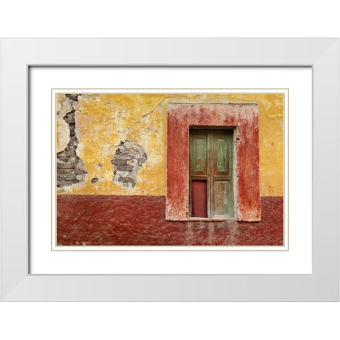 Mexico Window in colorful wall White Modern Wood Framed Art Print with Double Matting by Paulson, Don