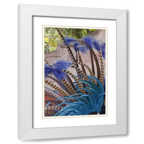 Mexico, San Miguel de Allende Aztec headdress White Modern Wood Framed Art Print with Double Matting by Paulson, Don
