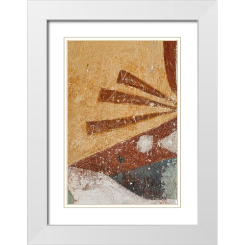 Mexico Detail of abstract pattern on wall White Modern Wood Framed Art Print with Double Matting by Paulson, Don
