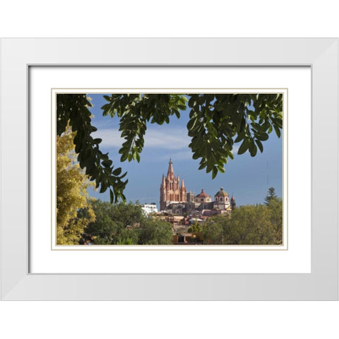 Mexico La Parroquia cathedral White Modern Wood Framed Art Print with Double Matting by Paulson, Don