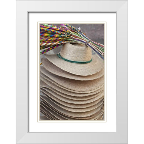 Mexico Hats for sale in the Jardin White Modern Wood Framed Art Print with Double Matting by Paulson, Don