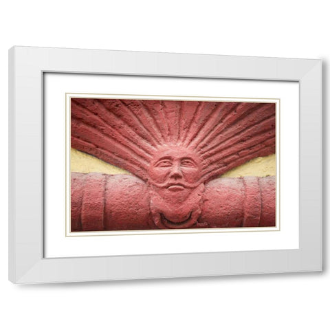 Mexico Detail of wall decoration White Modern Wood Framed Art Print with Double Matting by Paulson, Don