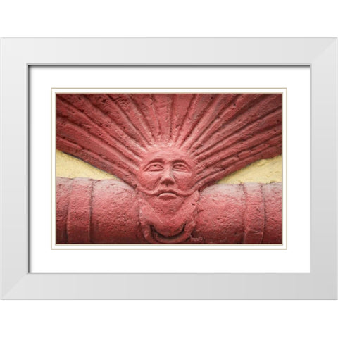 Mexico Detail of wall decoration White Modern Wood Framed Art Print with Double Matting by Paulson, Don