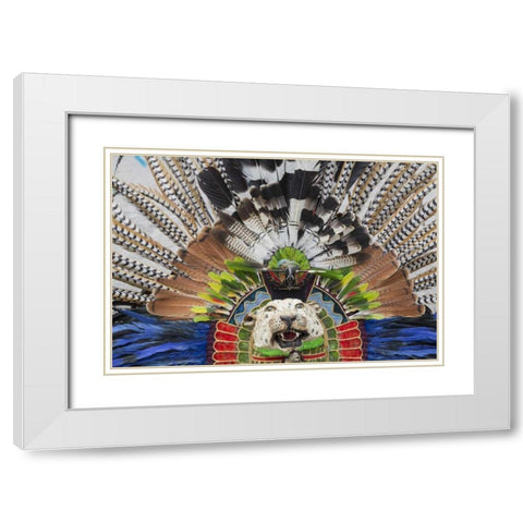 Mexico, San Miguel de Allende Feather headdress White Modern Wood Framed Art Print with Double Matting by Paulson, Don