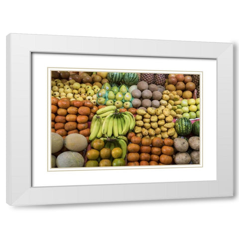 Mexico Fruits and vegetables at market White Modern Wood Framed Art Print with Double Matting by Paulson, Don