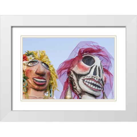 Mexico Puppets in Mojiganga music celebration White Modern Wood Framed Art Print with Double Matting by Paulson, Don