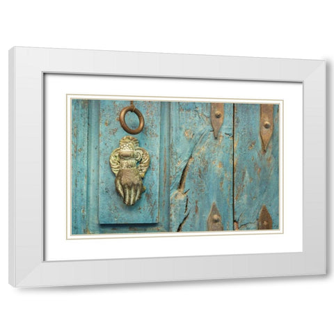 Mexico, San Miguel de Allende Detail of doorway White Modern Wood Framed Art Print with Double Matting by Paulson, Don