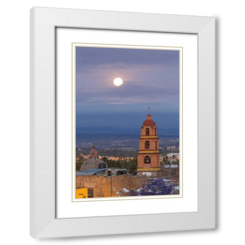 Mexico, San Miguel de Allende Full moon White Modern Wood Framed Art Print with Double Matting by Paulson, Don