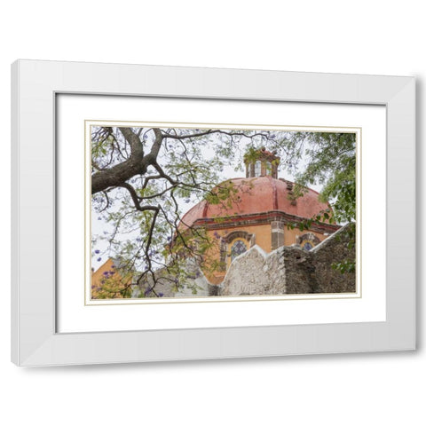 Mexico View of San Juan de Dios church White Modern Wood Framed Art Print with Double Matting by Paulson, Don