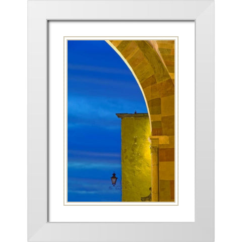Mexico Part of Parroquia cathedral at sunset White Modern Wood Framed Art Print with Double Matting by Rotenberg, Nancy