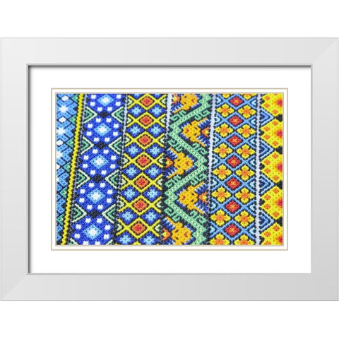 Mexico, Jalisco Beaded bracelets for sale White Modern Wood Framed Art Print with Double Matting by Ross, Steve