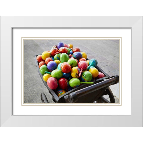 Mexico, Jalisco Maracas in vendors street cart White Modern Wood Framed Art Print with Double Matting by Ross, Steve