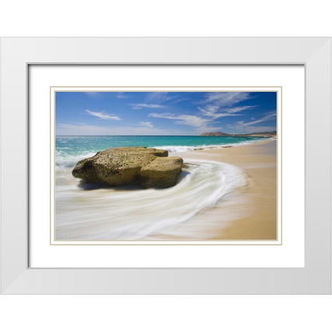 Mexico, Cabo San Lucas Ocean shore landscape White Modern Wood Framed Art Print with Double Matting by Delisle, Gilles