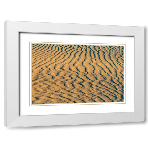 Guerrero Negro- Mulege- Baja California Sur- Mexico. Sand dunes at sunset along the western coast. White Modern Wood Framed Art Print with Double Matting by Wilson, Emily M.