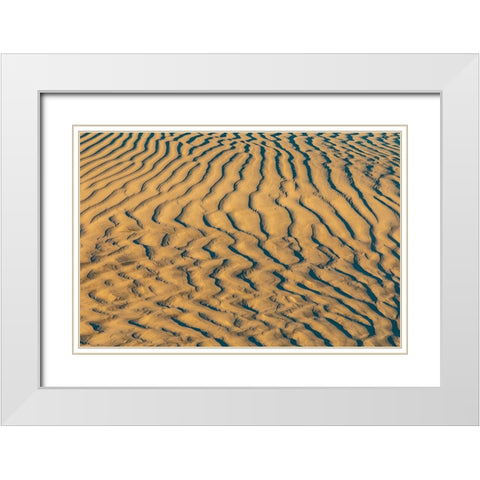 Guerrero Negro- Mulege- Baja California Sur- Mexico. Sand dunes at sunset along the western coast. White Modern Wood Framed Art Print with Double Matting by Wilson, Emily M.
