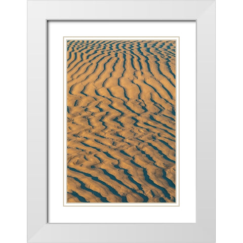 Guerrero Negro- Mulege- Baja California Sur- Mexico. Sand dunes at sunset along the western coast. White Modern Wood Framed Art Print with Double Matting by Wilson, Emily M.