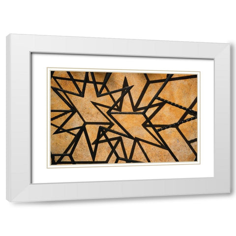 Iron Grillwork and Shadows - Puerto Vallarta - Mexico White Modern Wood Framed Art Print with Double Matting by Merrill Images