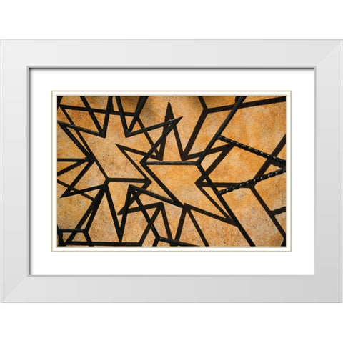 Iron Grillwork and Shadows - Puerto Vallarta - Mexico White Modern Wood Framed Art Print with Double Matting by Merrill Images