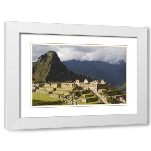 Peru, Close-up of Machu Picchu White Modern Wood Framed Art Print with Double Matting by Kirkland, Dennis