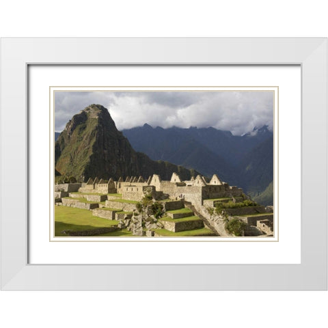 Peru, Close-up of Machu Picchu White Modern Wood Framed Art Print with Double Matting by Kirkland, Dennis
