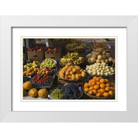 Peru, Pisac, Market produce for sale White Modern Wood Framed Art Print with Double Matting by Kirkland, Dennis