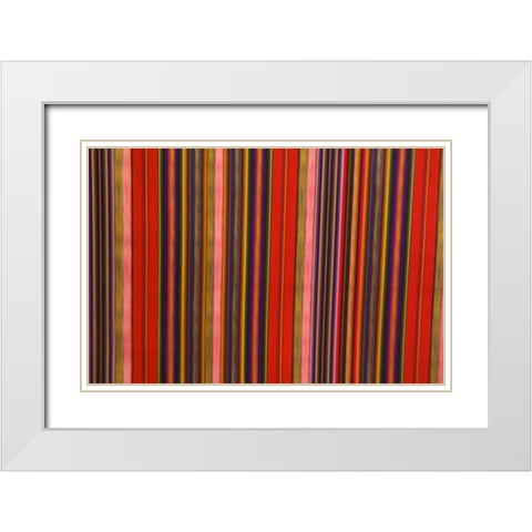 Peru, Colorful fabric White Modern Wood Framed Art Print with Double Matting by Kirkland, Dennis