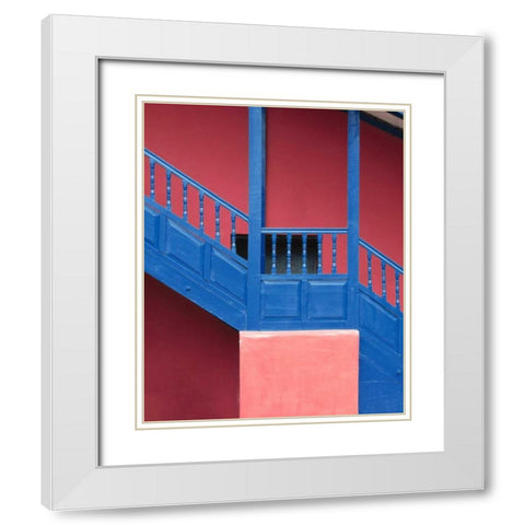Peru, near Cusco Architectural detail of stairs White Modern Wood Framed Art Print with Double Matting by Zuckerman, Jim