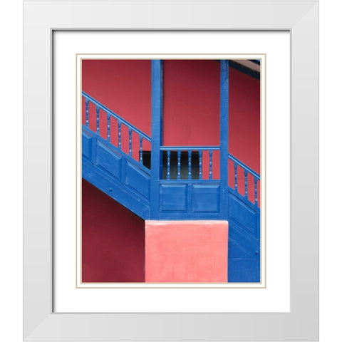Peru, near Cusco Architectural detail of stairs White Modern Wood Framed Art Print with Double Matting by Zuckerman, Jim