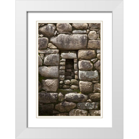 Niche and stone window, Machu Picchu, Peru White Modern Wood Framed Art Print with Double Matting by Kaveney, Wendy