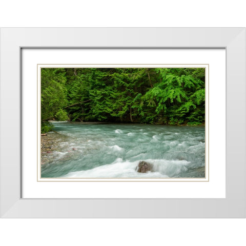 Costa Rica blue river White Modern Wood Framed Art Print with Double Matting by Theodore, George and Marilu