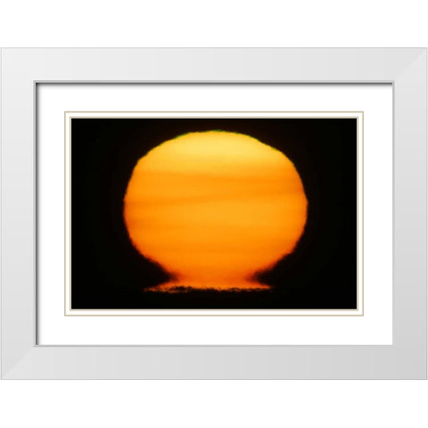 AK, Homer Sun at sunset distorted White Modern Wood Framed Art Print with Double Matting by Morris, Arthur