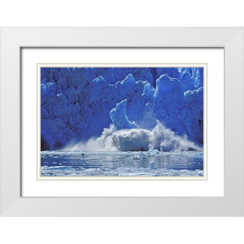 AK, Juneau Part of South Sawyer Glacier falling White Modern Wood Framed Art Print with Double Matting by Anon, Josh
