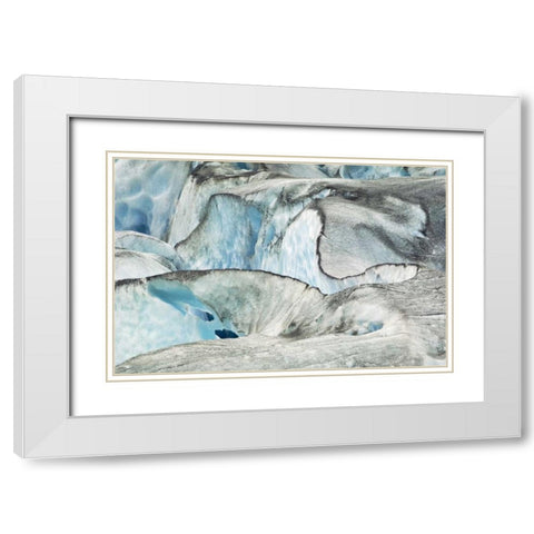 AK, Inside Passage Glacier patterns and blue ice White Modern Wood Framed Art Print with Double Matting by Rotenberg, Nancy