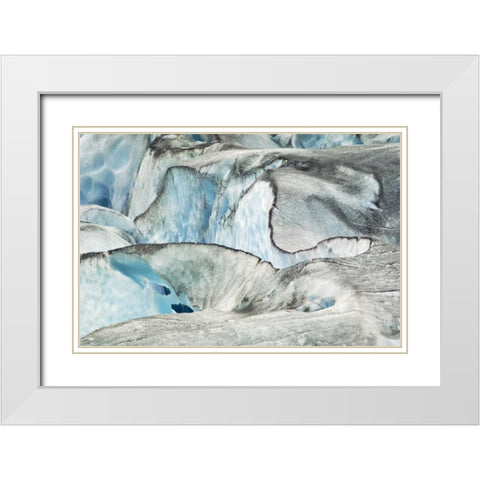 AK, Inside Passage Glacier patterns and blue ice White Modern Wood Framed Art Print with Double Matting by Rotenberg, Nancy