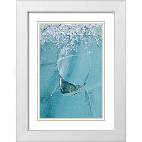 AK, Inside Passage Pattern in ice on glacier White Modern Wood Framed Art Print with Double Matting by Rotenberg, Nancy