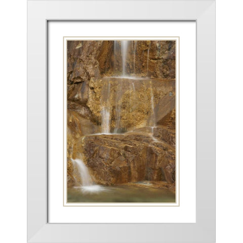 AK Glacial waterfall along Alsek River White Modern Wood Framed Art Print with Double Matting by Paulson, Don